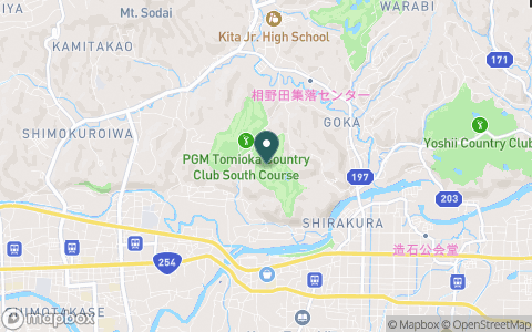 ＰＧＭ富岡カントリークラブ　サウスコース【ＰＧＭ】の地図