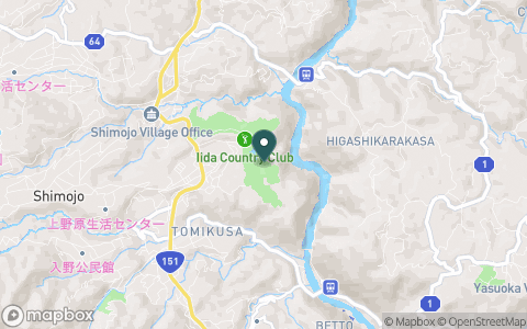 飯田カントリー倶楽部の地図