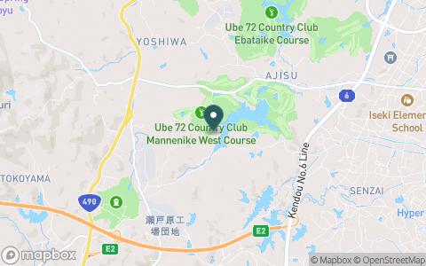 宇部７２カントリークラブ　万年池西コースの地図
