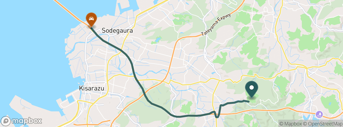 アクアラインゴルフクラブまでのルート地図
