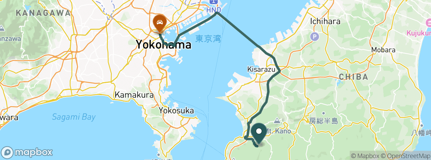 総丘カントリー倶楽部までのルート地図
