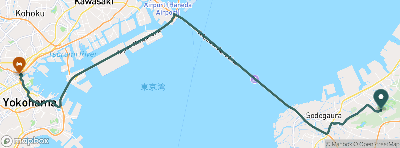 東京湾カントリークラブまでのルート地図