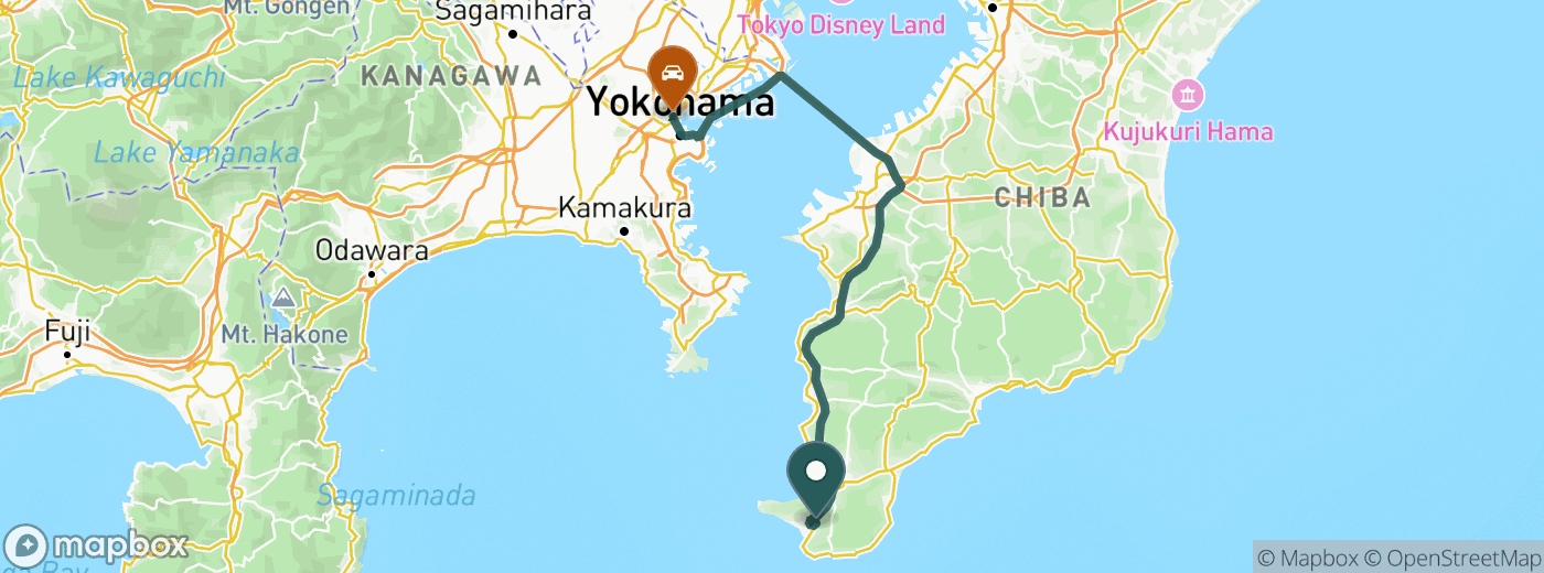 房州カントリークラブまでのルート地図