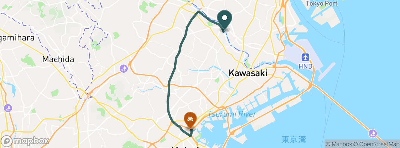 多摩川ゴルフ倶楽部までのルート地図