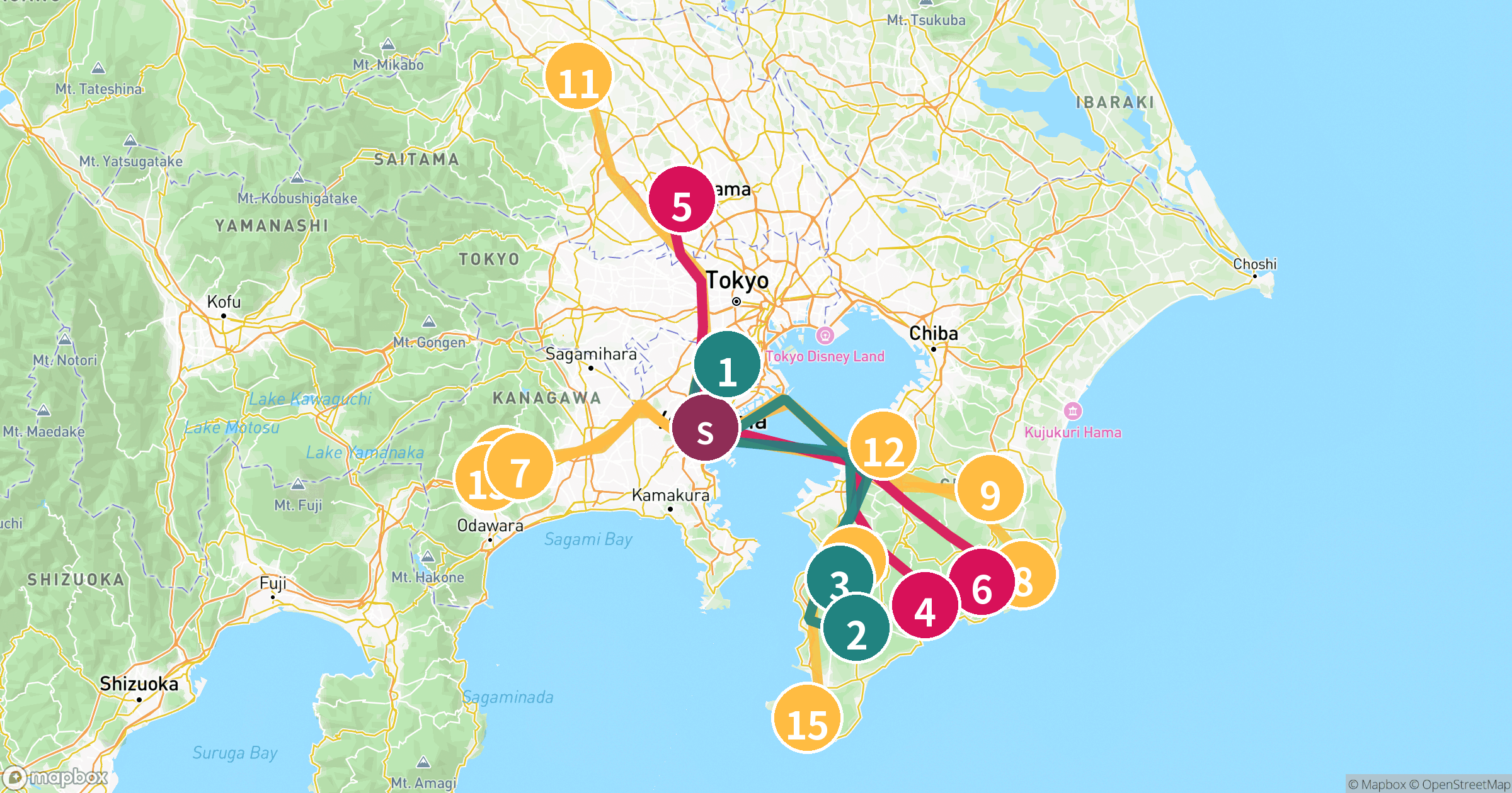 横浜駅発・2026年5月平日コスパランキング概観地図
